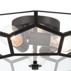 3 - Light 15.75'' Unique/Statement Geometric Flush Mount SYBG3103-BK