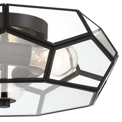 3 - Light 15.75'' Unique/Statement Geometric Flush Mount SYBG3103-BK