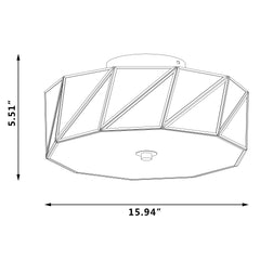 4 - Light 15.94" Unique/Statement Geometric Flush Mount SYBG3334-BD