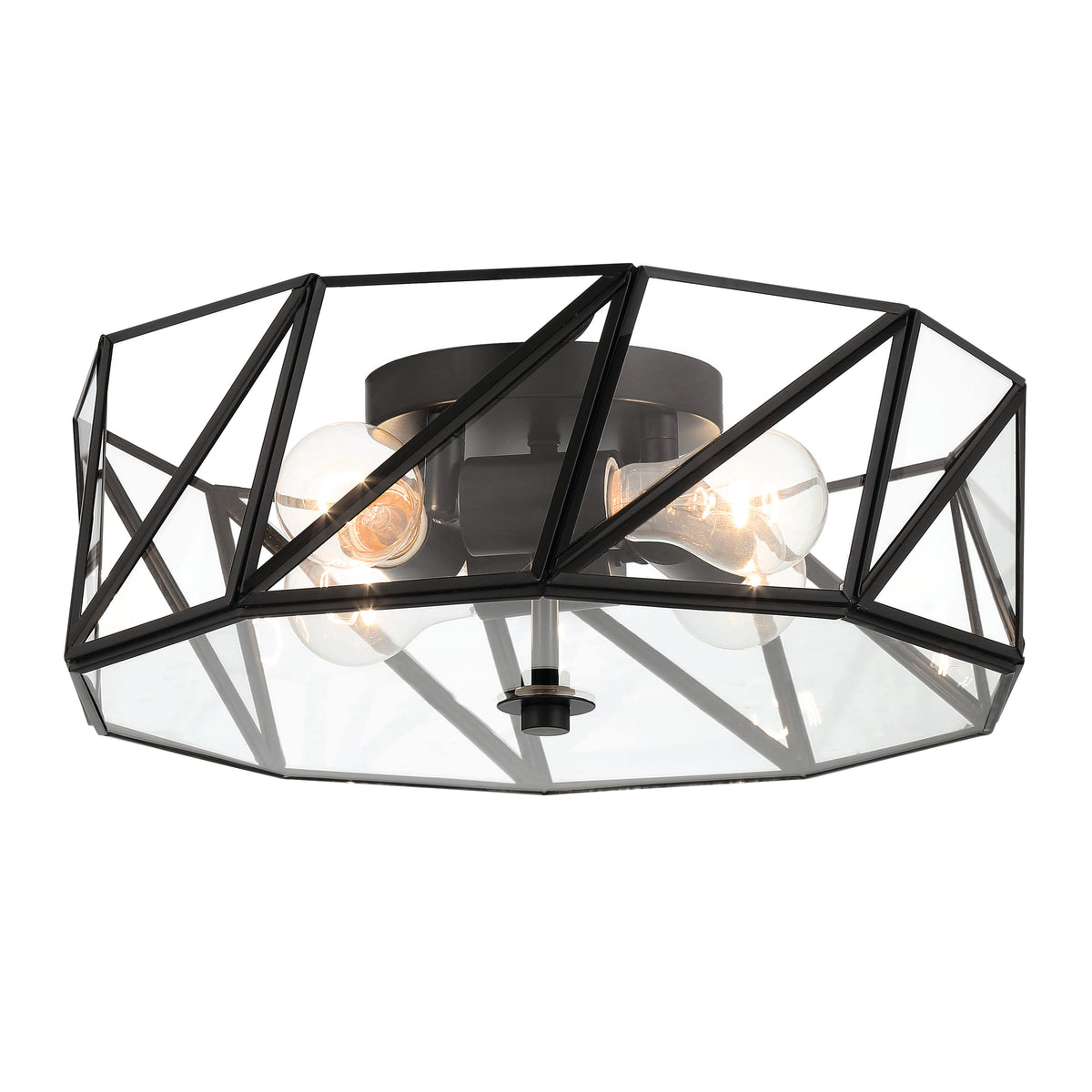 4 - Light 15.94" Unique/Statement Geometric Flush Mount SYBG3334-BK