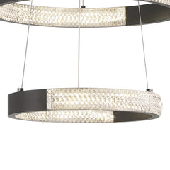 3-Light Unique Tiered LED Chandelier SYLED1013-BK