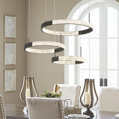 3-Light Statement Tiered LED Chandelier SYLED1293-BK