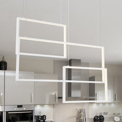 3-Light Unique Geometric LED Chandelier SYLED2013-WT