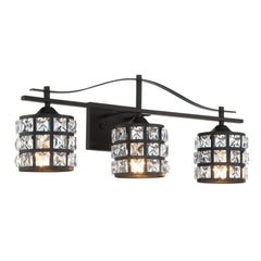 3 - Light Dimmable Black Vanity Light T8003BK-BS01