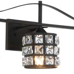 3 - Light Dimmable Black Vanity Light T8003BK-BS01