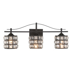 3 - Light Dimmable Black Vanity Light T8003BK-BS01