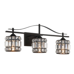 3 - Light Dimmable Sand Black Vanity Light T8003BK-MS02