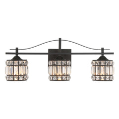 3 - Light Dimmable Sand Black Vanity Light T8003BK-MS02