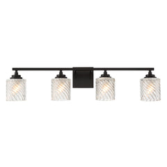 4 - Light Dimmable Matte Black Vanity Light W3004BK-S01