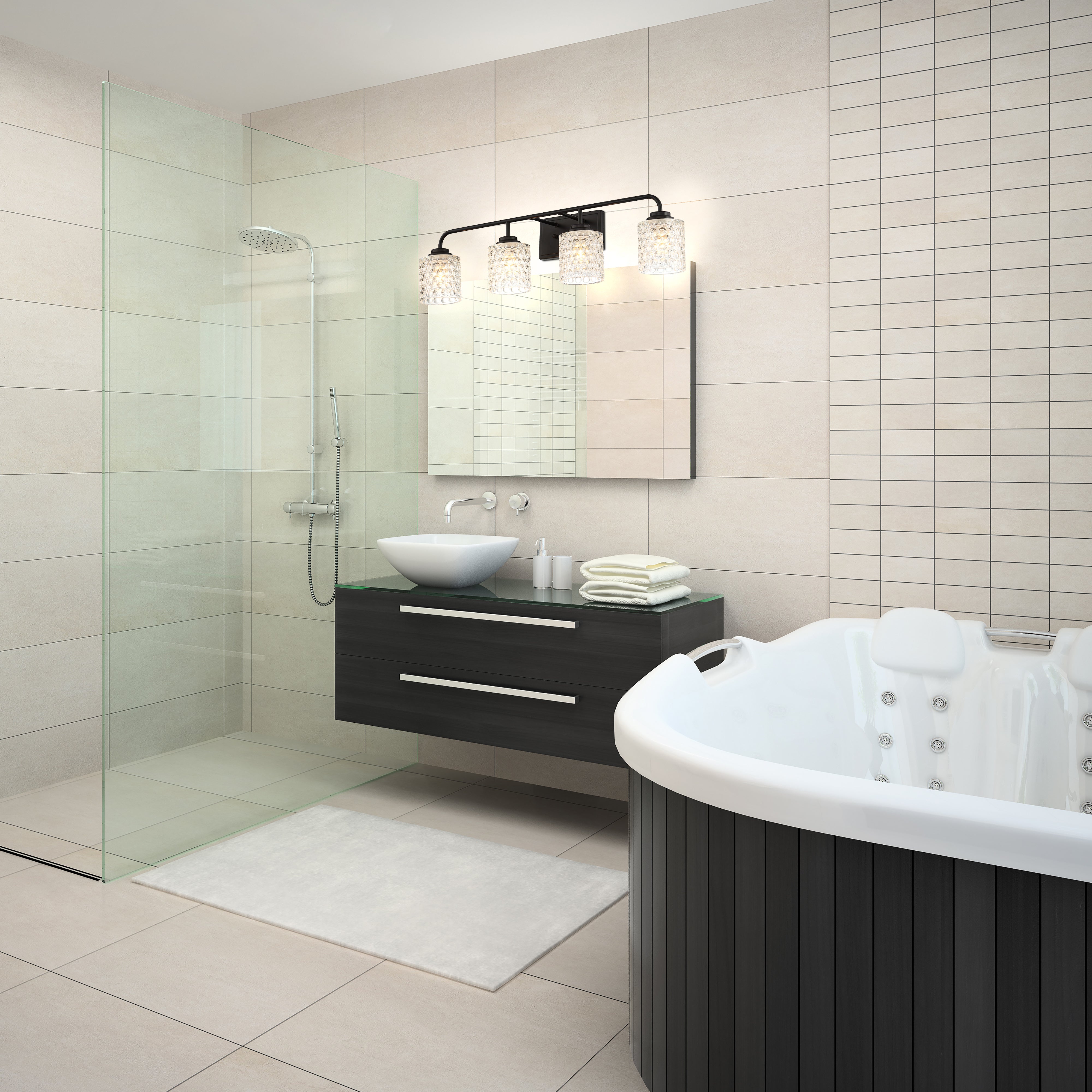 4 - Light Dimmable Matte Black Vanity Light W5004BK-C01 – MLT&RIDDLE