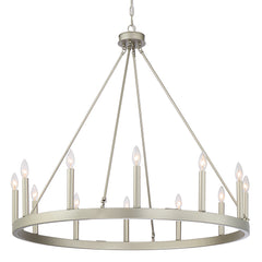 12 - Light Candle Style Wagon Wheel Chandelier 10552AS